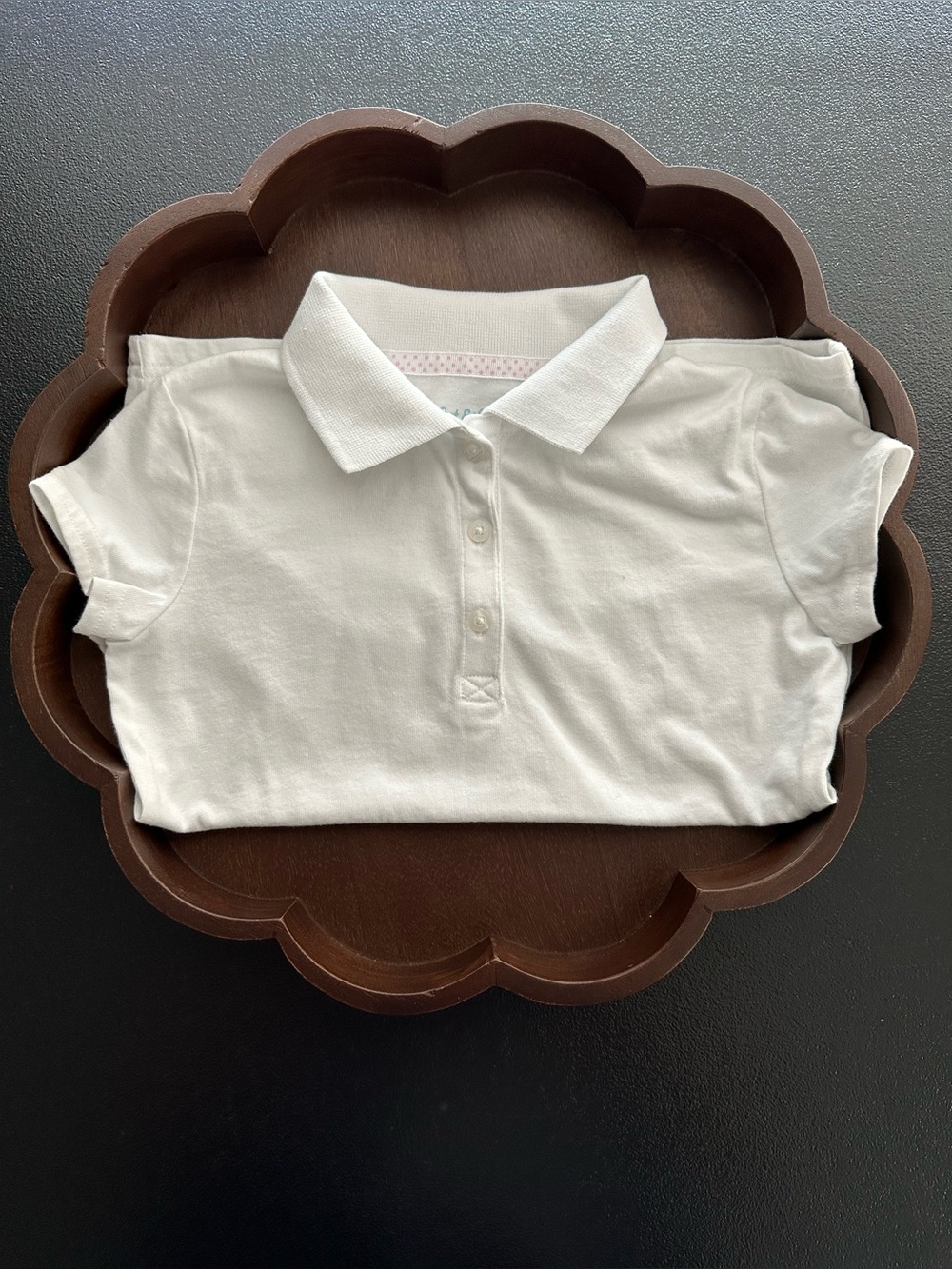 Girls Cat & Jack School Uniform ~ White Collared Polo Size S 6/6X